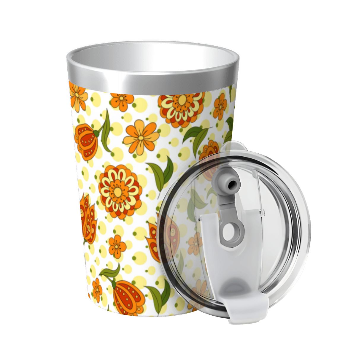 Graphic Floral Small Stainless Steel Travel Mug Cup 12oz/350ml Small Travel Mug Plants Printed Offshore