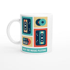 Keep The Music Playing - White 11oz Ceramic Mug Default Title White 11oz Mug Globally Fulfilled Music