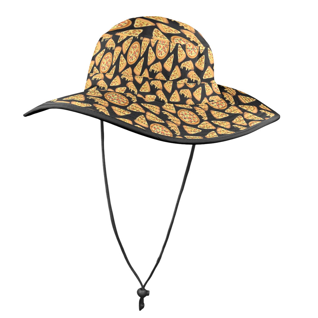 All The Pizza Wide Brim Bucket Hat Wide Brim Bucket Hat Food Printed Offshore