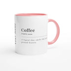 Personalised - Coffee Definition - White 11oz Ceramic Mug with Colour Inside Ceramic Pink Personalised 11oz Mug Coffee customise Globally Fulfilled personalise