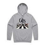 The Cats, Fab Four Crossing The Road - Mens Hoodie Grey Marle Mens Hoodie animal Music Printed In Australia
