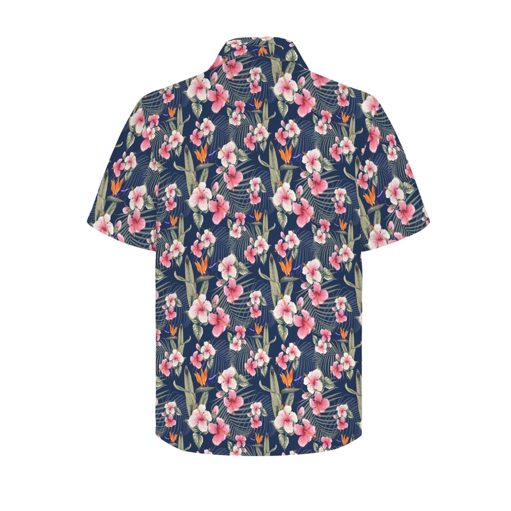 Dark Hawaiian Floral Men's Hawaiian Shirt (Model T87)