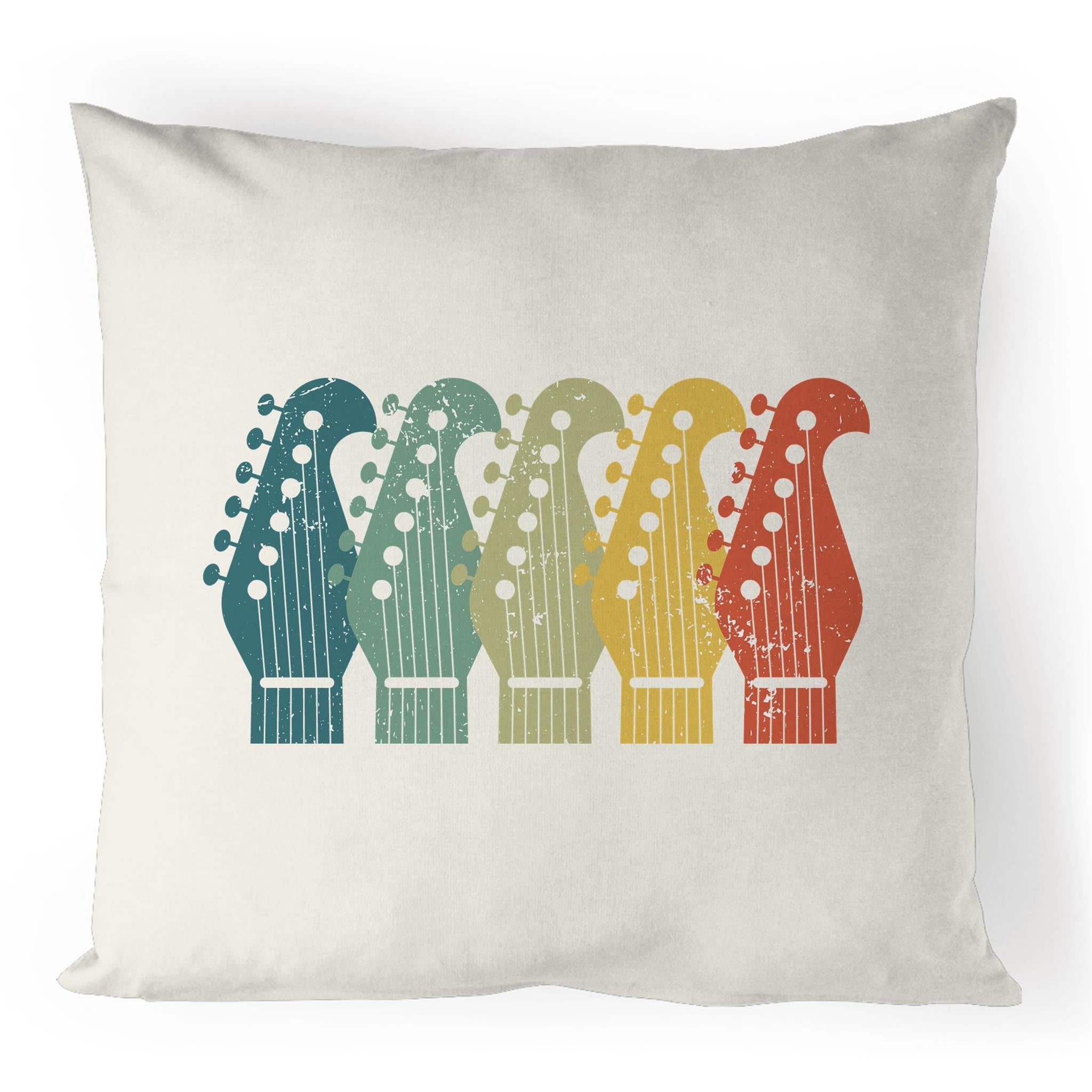Vintage Guitar Headstocks - 100% Linen Cushion Cover Default Title Linen Cushion Covers Music Printed In Australia