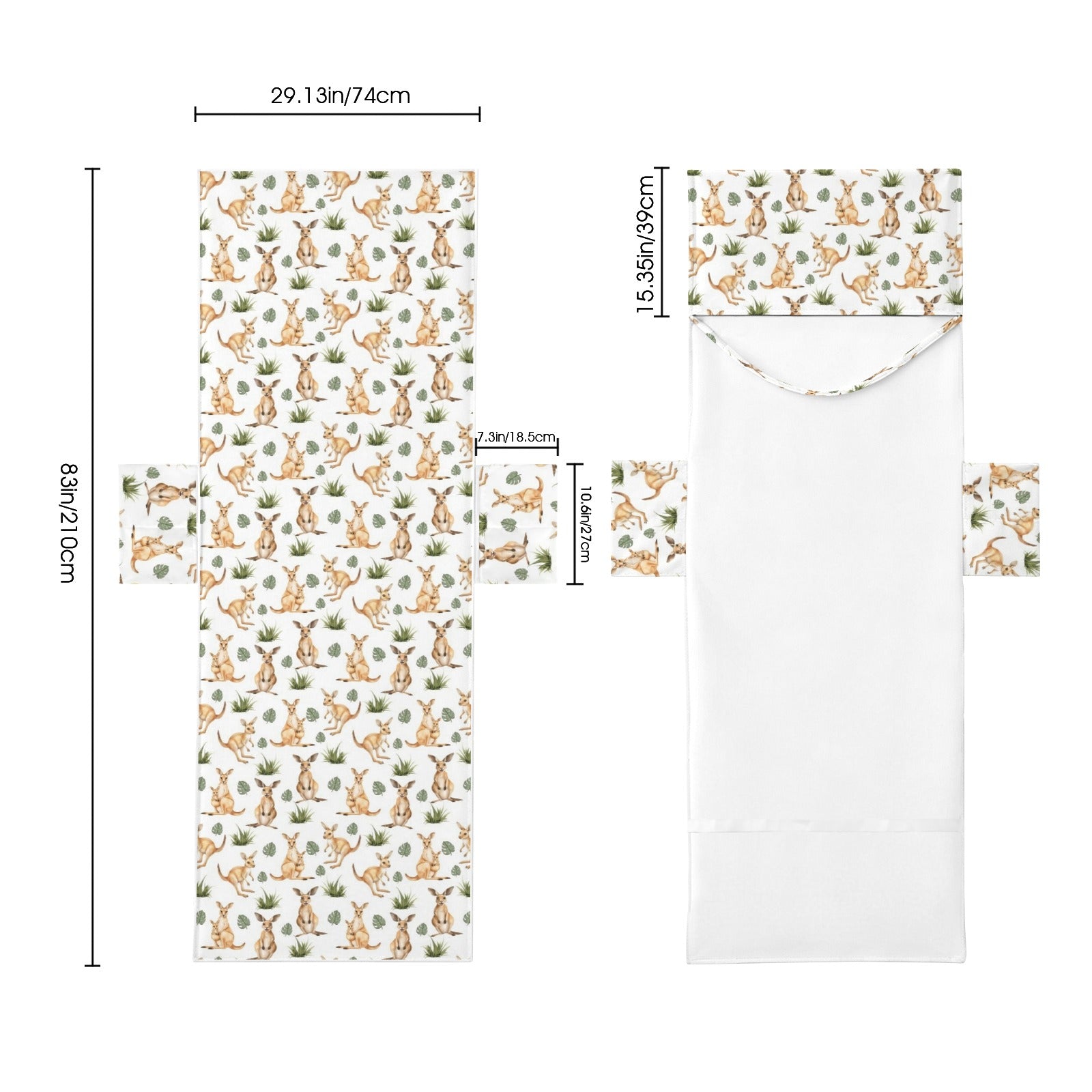 Kangaroos Beach Chair Towel Cover with Side Pockets