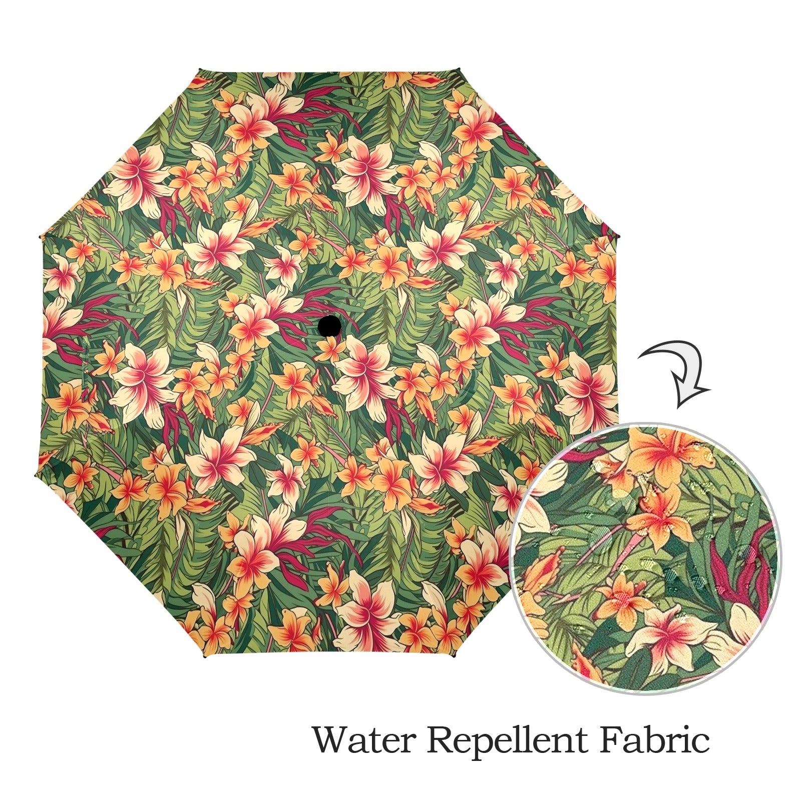 Vintage Hawaiian Floral Umbrella Umbrella Plants Printed Offshore