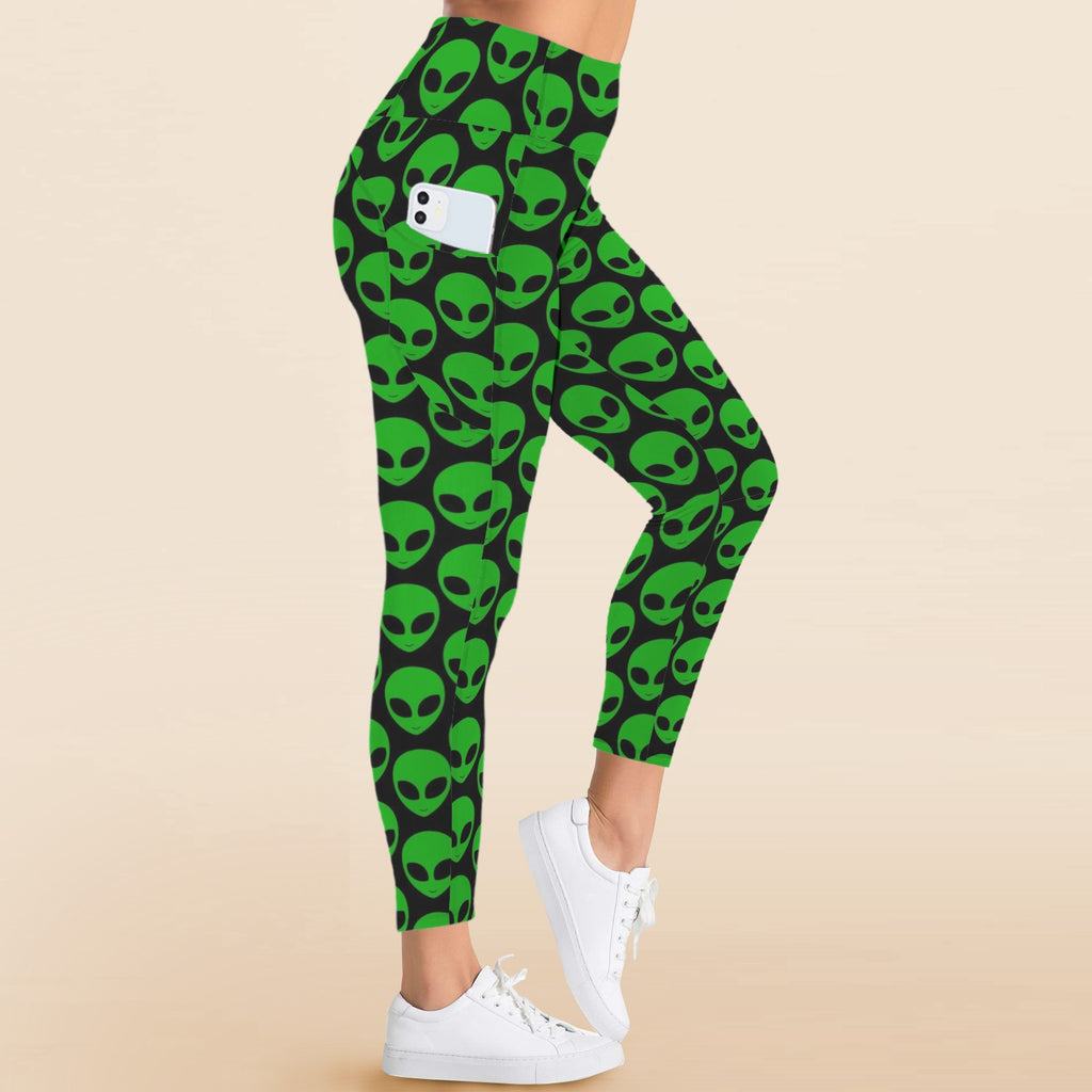 Aliens - Women's High Waist Pockets Yoga Leggings