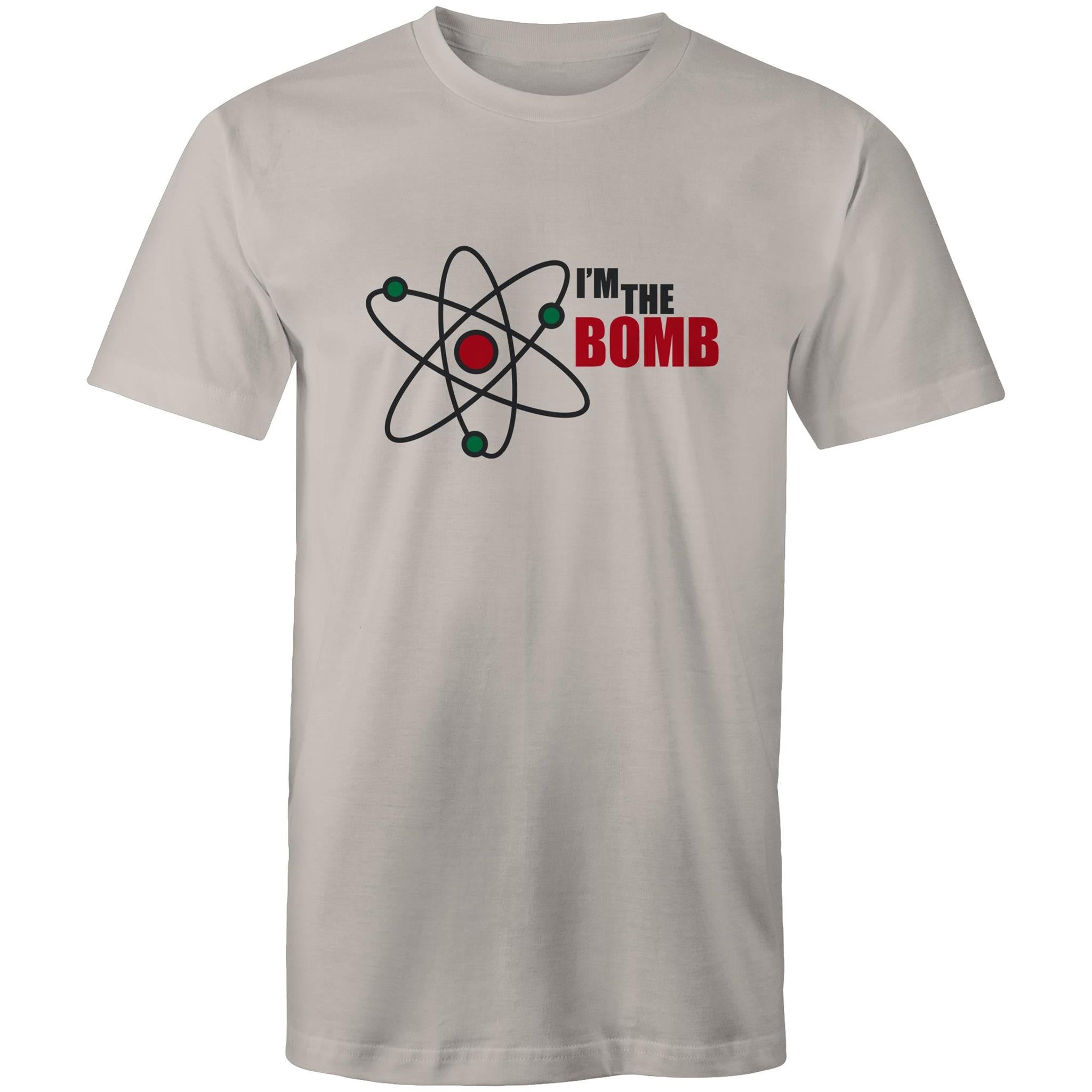 Atom, I'm The Bomb - Mens T-Shirt Light Grey Mens T-shirt Printed In Australia Science
