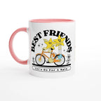 Personalised - Best Friends - White 11oz Ceramic Mug with Colour Inside Ceramic Pink Personalised 11oz Mug customise Globally Fulfilled personalise Retro
