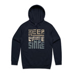 Keep Life Simple - Mens Hoodie Navy Mens Hoodie Positivity Printed In Australia