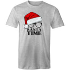 Santa Time - Mens T-Shirt Grey Marle Mens Christmas T-shirt Christmas Printed In Australia