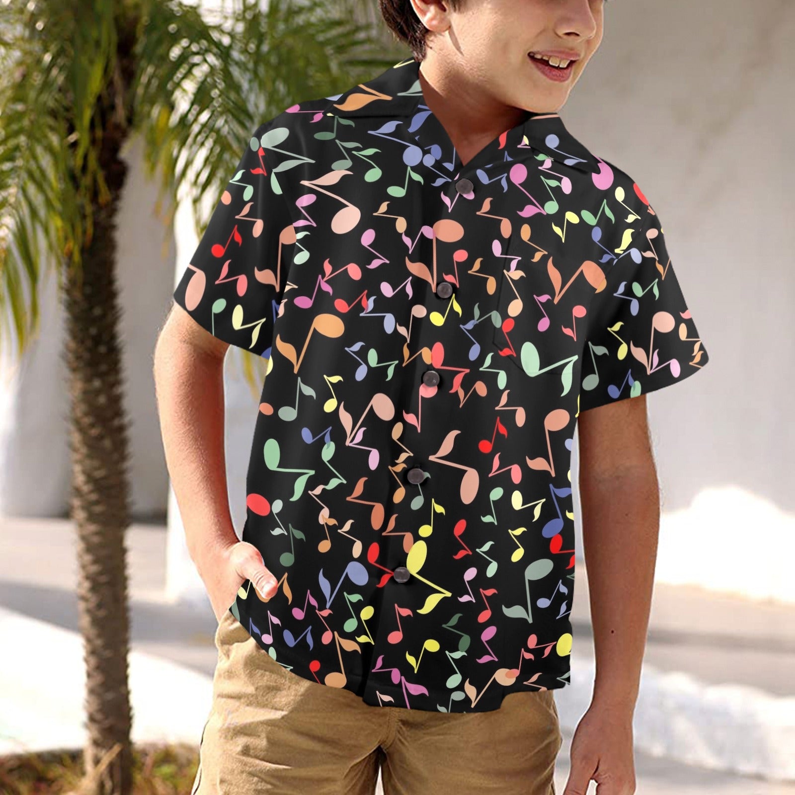 Quavers, Music Notes - Junior Kids Hawaiian Shirt