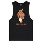 Beefcake - Tank Top Tee Black Drop Arm Tank Top Fitness Printed In Australia