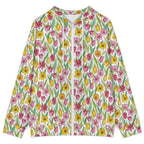 Pink And Yellow Floral Women's Full-Zip Hoodie