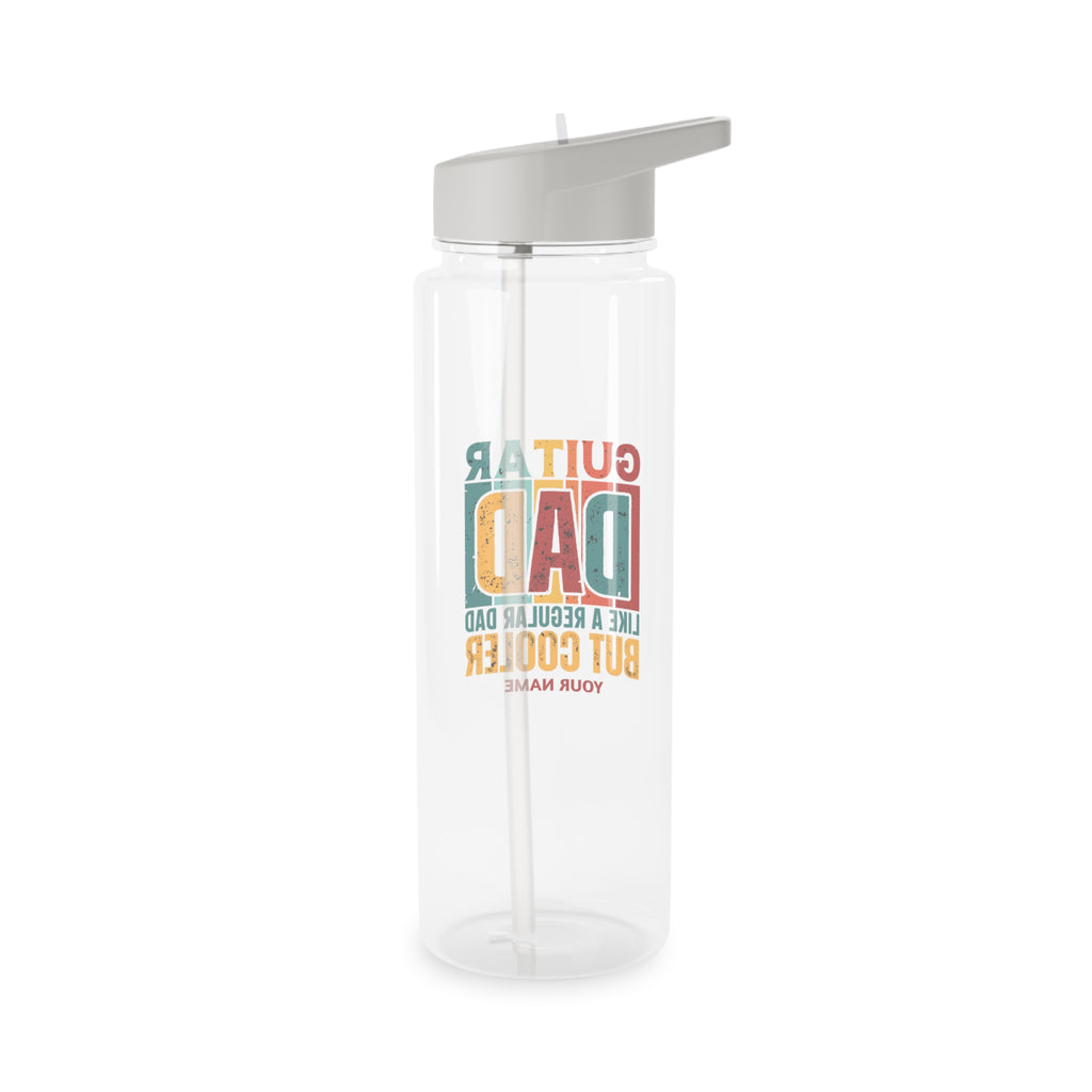 Personalised - Guitar Dad - Clear Tritan Water Bottle