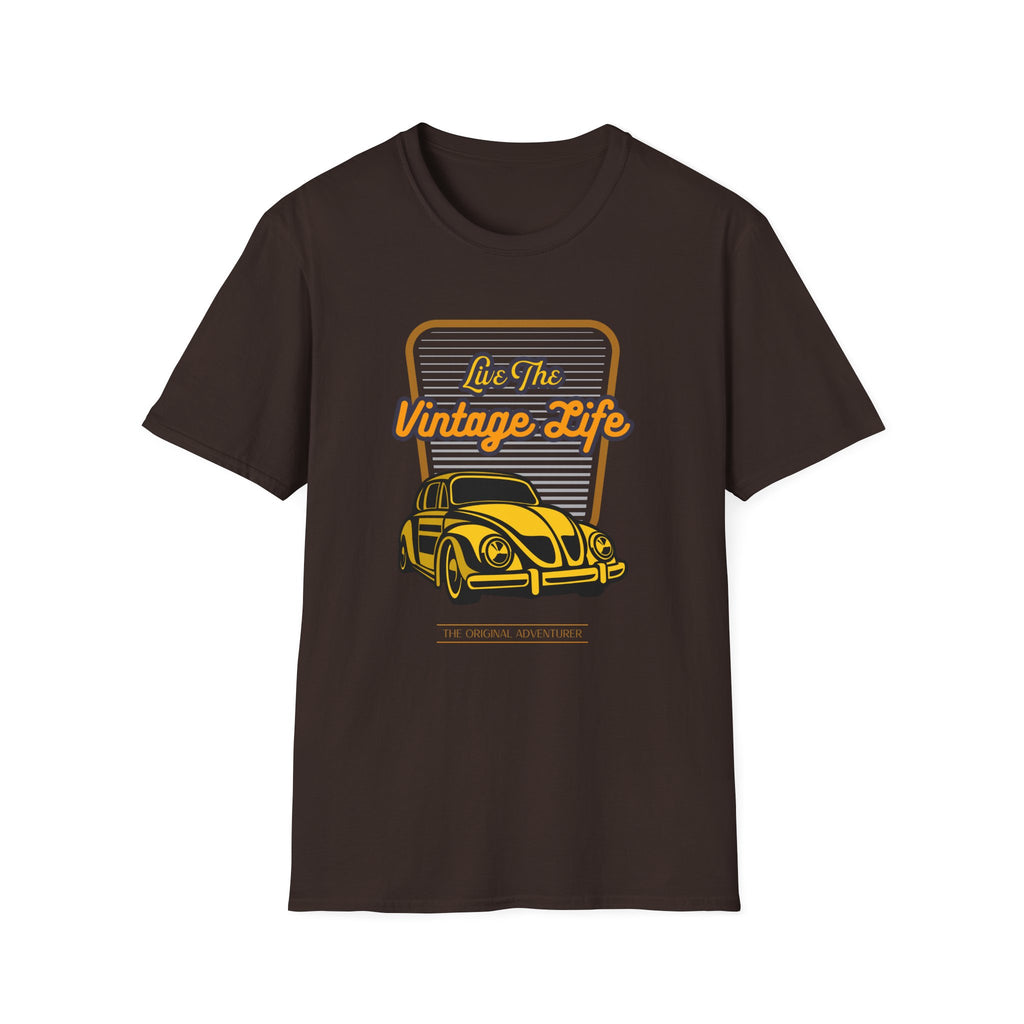 Live The Vintage Life, Car - Unisex Softstyle T-Shirt