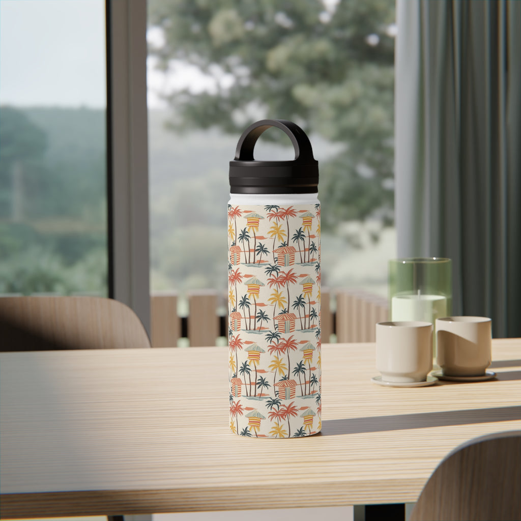 Beach Shack Stainless Steel Water Bottle, Handle Lid White 18oz Stainless Steel Water Bottle With Handle Lid Globally Fulfilled Surf
