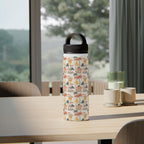 Beach Shack Stainless Steel Water Bottle, Handle Lid White 18oz Stainless Steel Water Bottle With Handle Lid Globally Fulfilled Surf