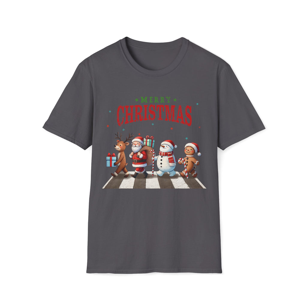 Fab Four Of Christmas Crossing The Road - Unisex Softstyle T-Shirt