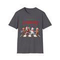 Fab Four Of Christmas Crossing The Road - Unisex Softstyle T-Shirt Charcoal Unisex Adult T-shirt Australian Printer Christmas
