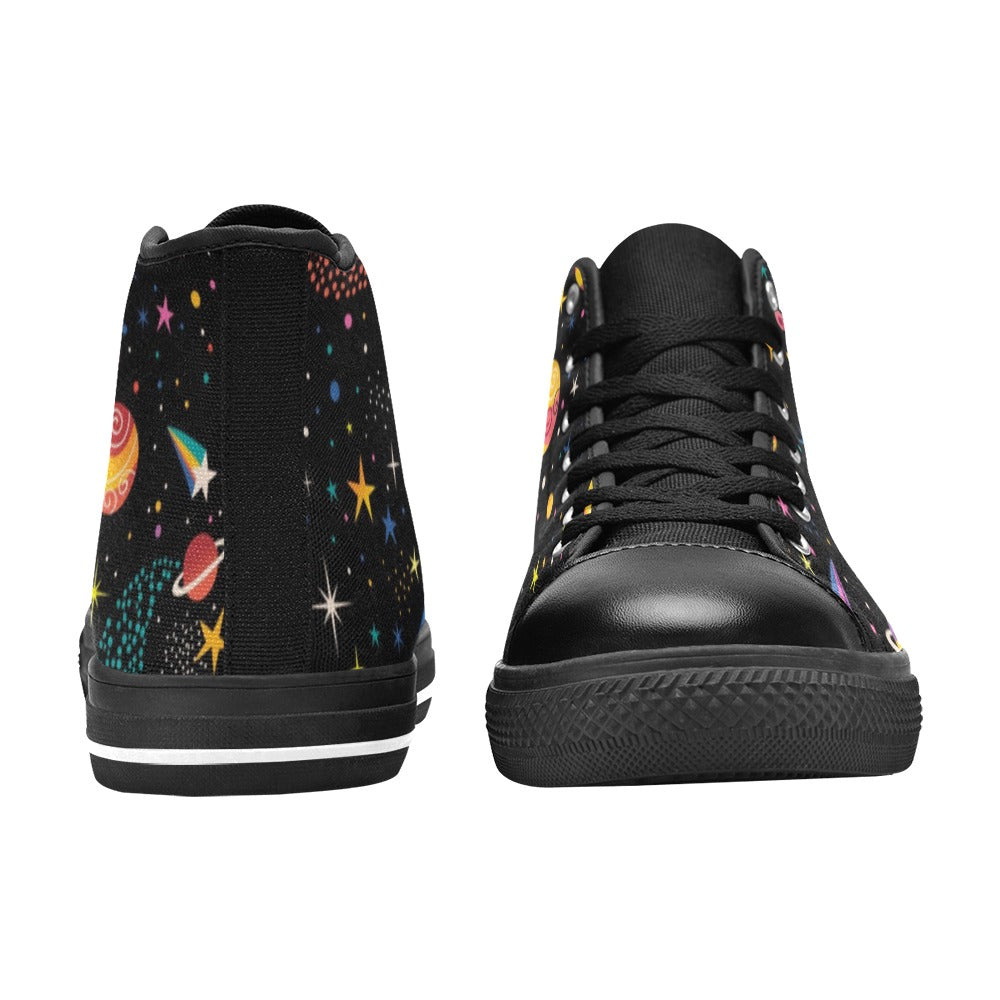 Space - Women's High Top Canvas Shoes