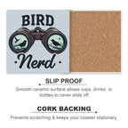 Bird Nerd - Ceramic Coasters (Square) Ceramic Coasters animal Printed Offshore