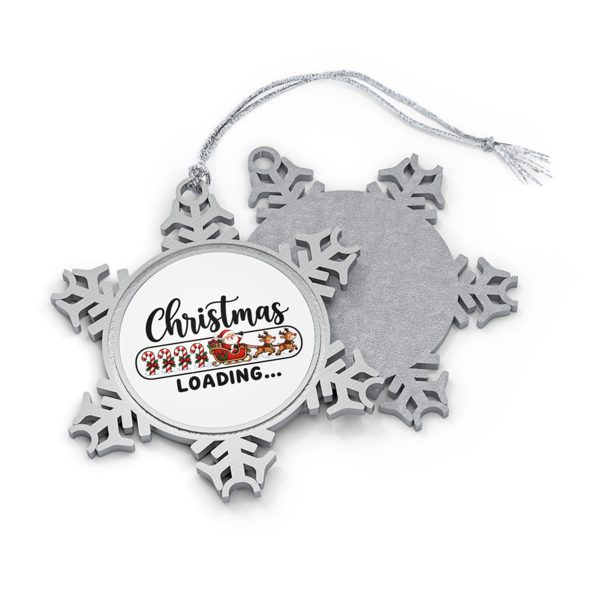 Christmas Loading Pewter Snowflake Christmas Ornament