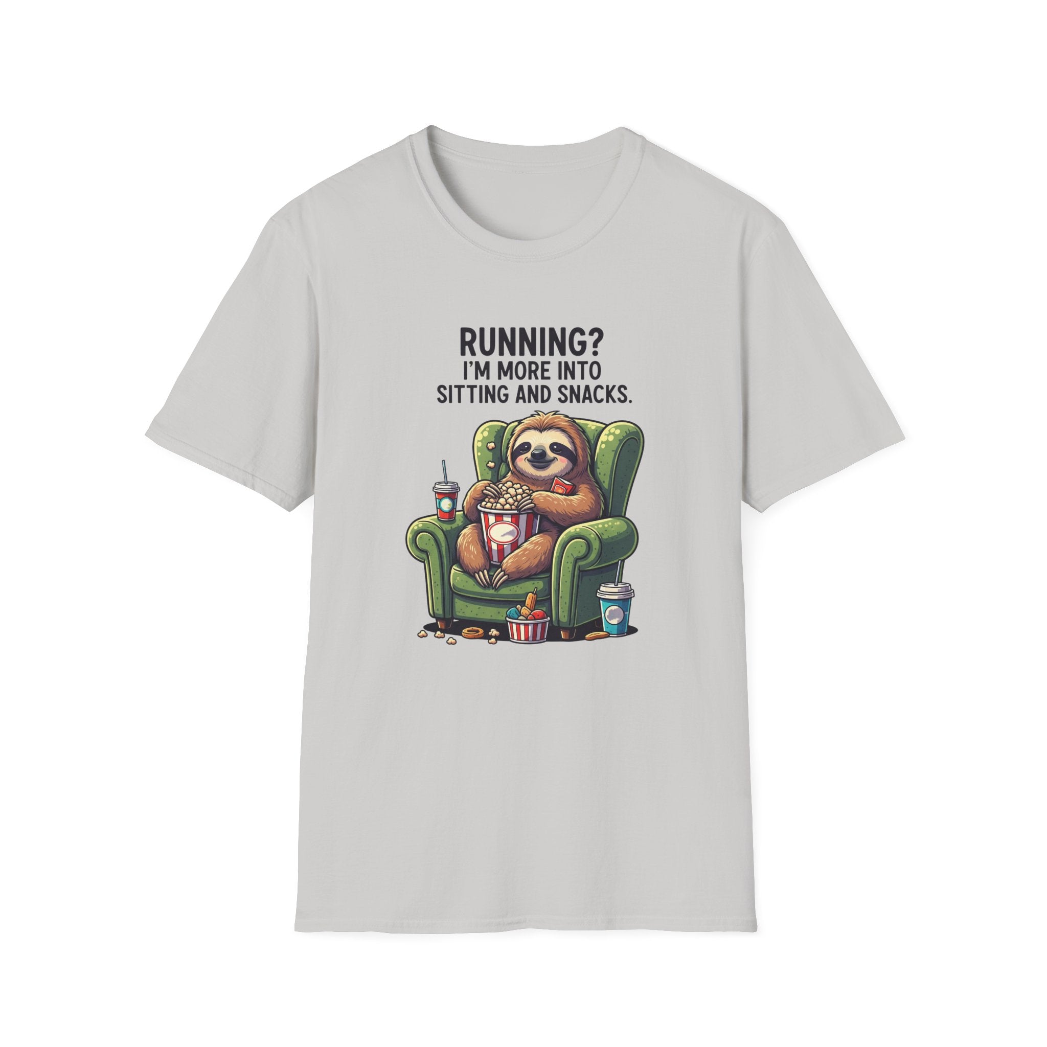 Sloth, Running, I'm More Into Sitting And Snacks - Unisex Softstyle T-Shirt