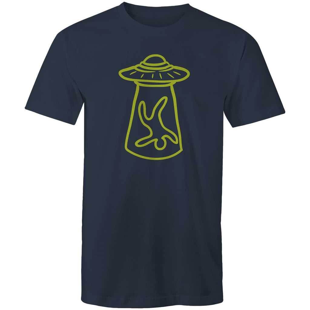 Alien Abduction - Mens T-Shirt Navy Mens T-shirt Printed In Australia Sci Fi