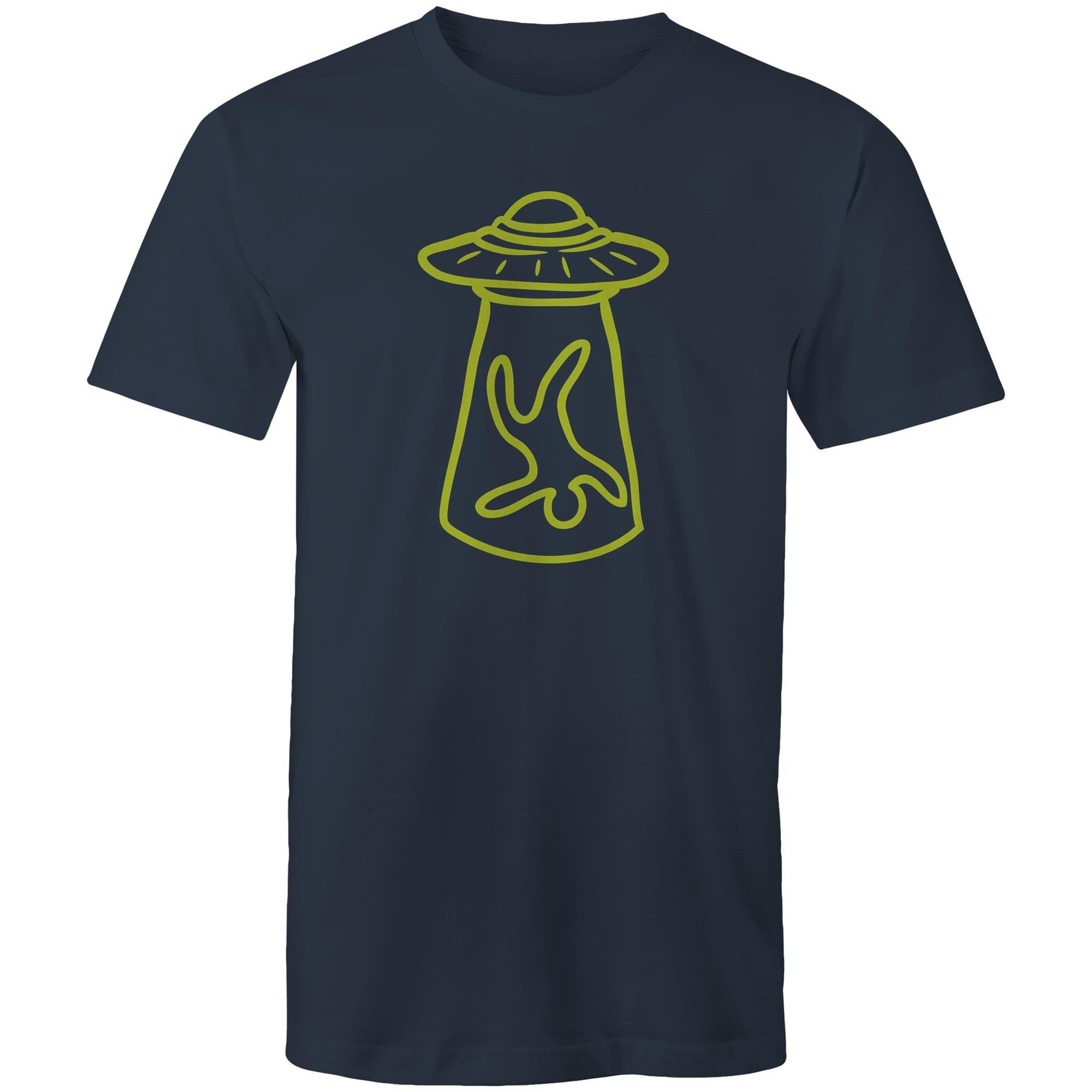 Alien Abduction - Mens T-Shirt Navy Mens T-shirt Printed In Australia Sci Fi