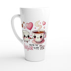 You're The Sugar To My Tea, Valentine - White Latte 17oz Ceramic Mug Default Title Latte Mug Food Globally Fulfilled Love