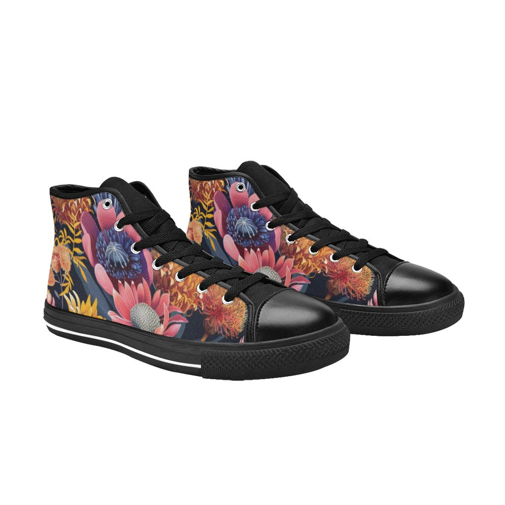 Aussie Floral Women's High Top Canvas Shoes Womens Classic High Top Shoes Plants Printed Offshore