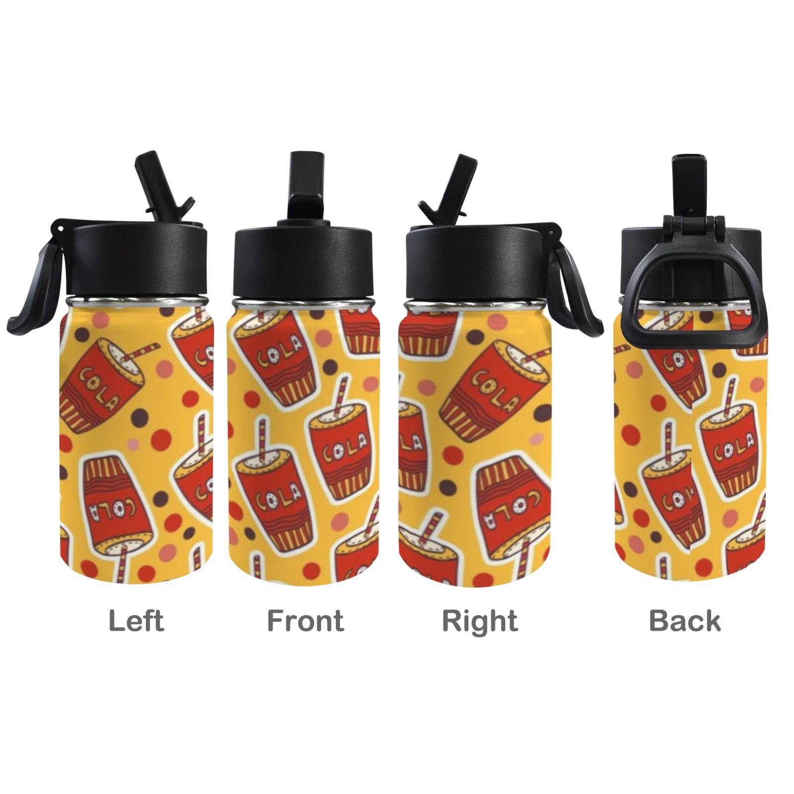 Cola 12oz Kids Water Bottle with Straw Lid