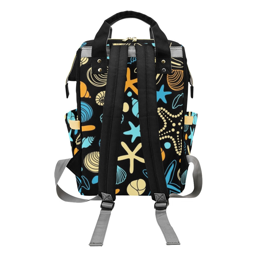 Starfish And Shells - Multi-Function Backpack, Nappy / Diaper Bag