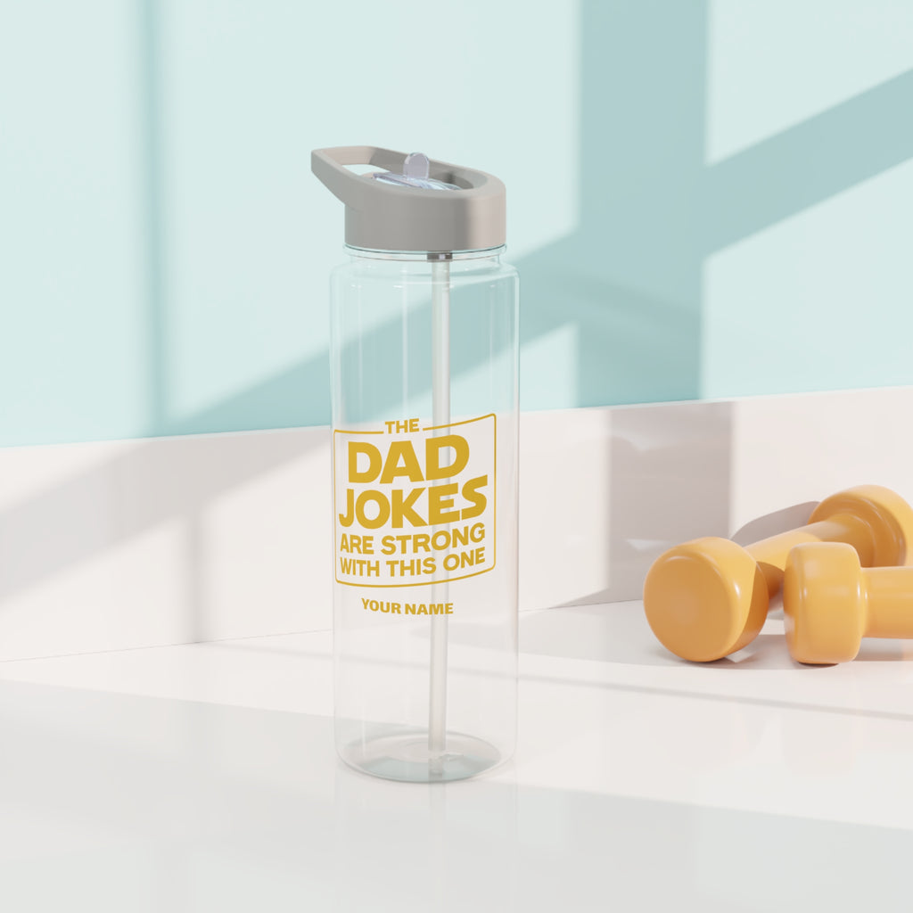 Personalised - The Dad Jokes Are Strong With This One - Clear Tritan Water Bottle