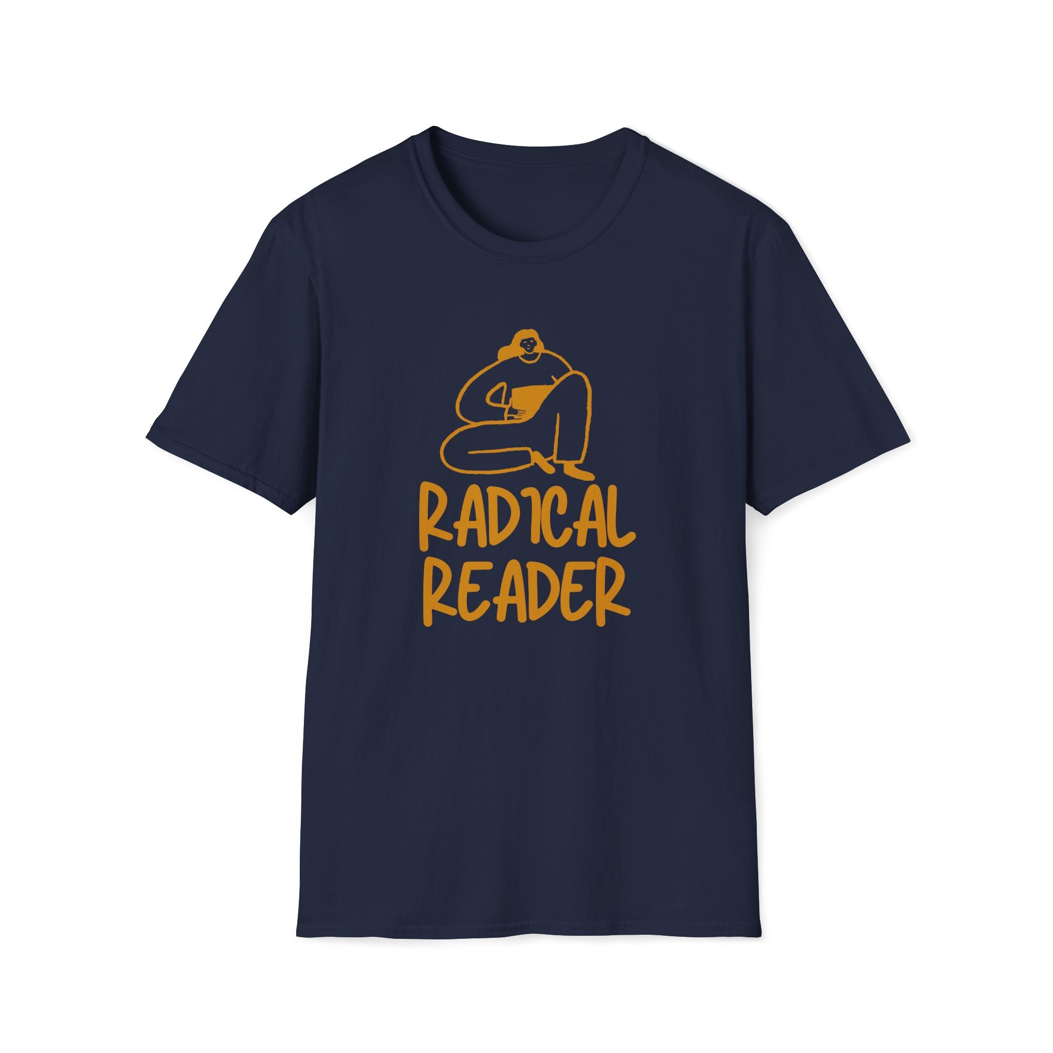 Radical Reader Unisex T-Shirt Navy Unisex Adult T-shirt Globally Fulfilled Reading