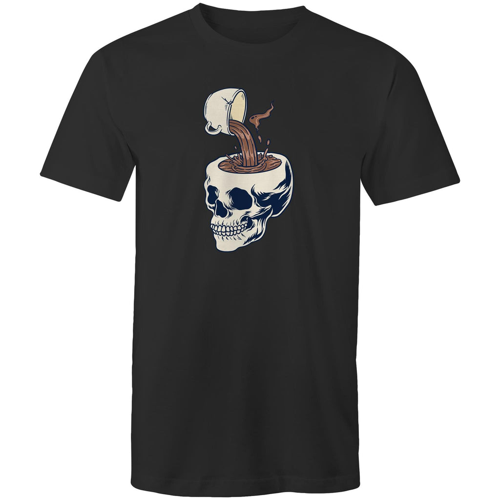 Coffee Skull - Mens T-Shirt Black Mens T-shirt Coffee Printed In Australia