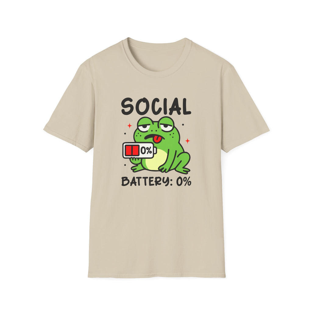 Frog, Social Battery - Unisex Softstyle T-Shirt