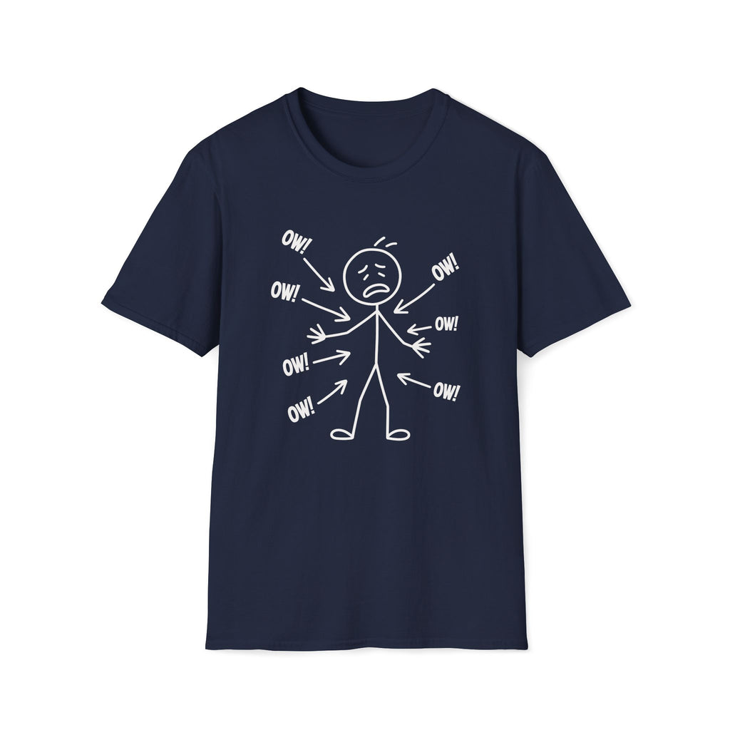 Ow! Everything Hurts Stick Figure Unisex T-Shirt Unisex Adult T-shirt Globally Fulfilled