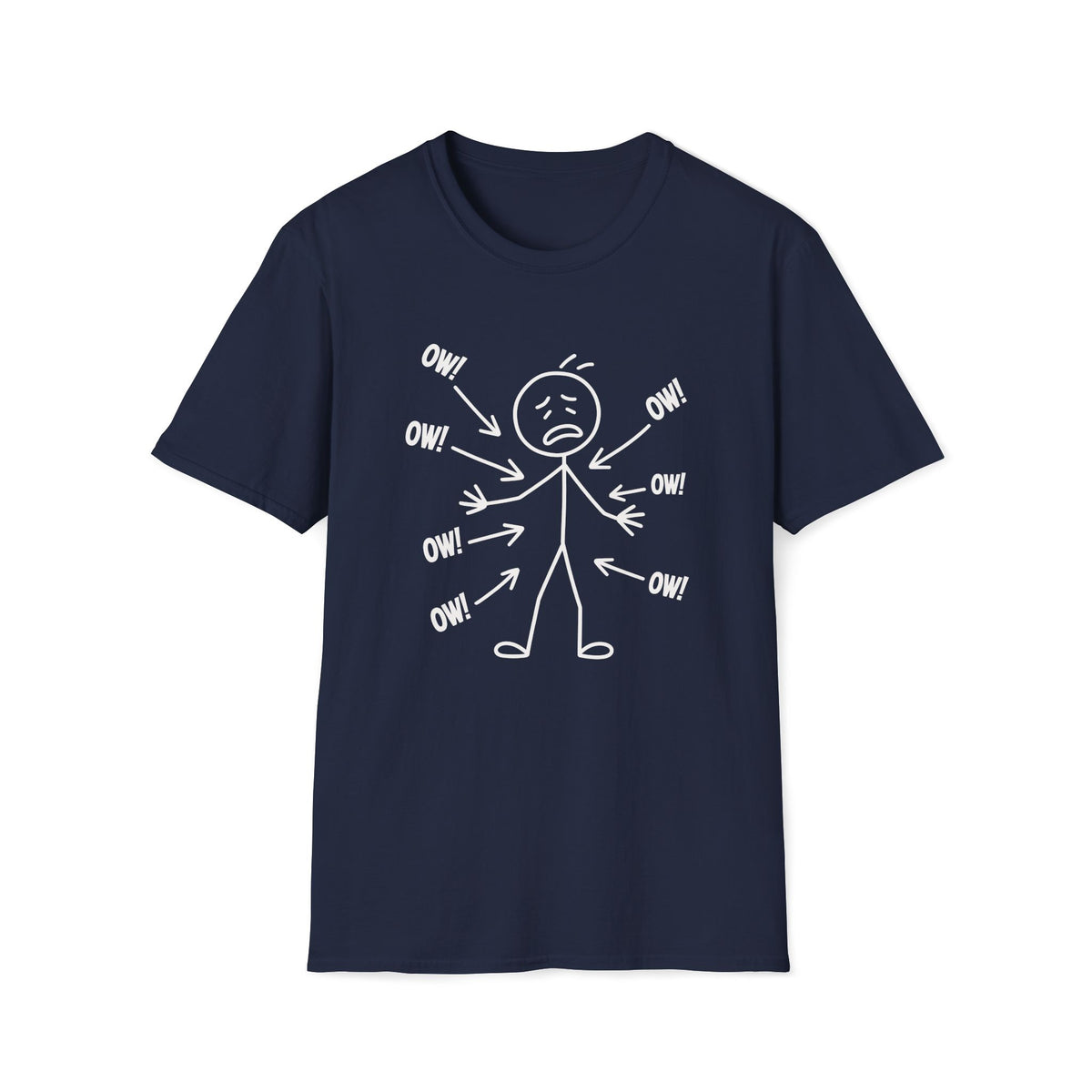 Ow! Everything Hurts Stick Figure Unisex T-Shirt Unisex Adult T-shirt Globally Fulfilled