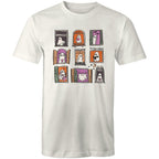 Ghosts In Windows - Mens T-Shirt Natural Mens T-shirt Halloween Printed In Australia