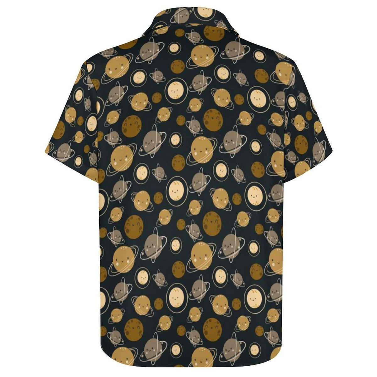 Planets Women's Collared Pocketless Short Sleeve Shirt