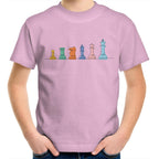 Chess - Kids Youth T-Shirt Pink Kids Youth T-shirt Chess Printed In Australia