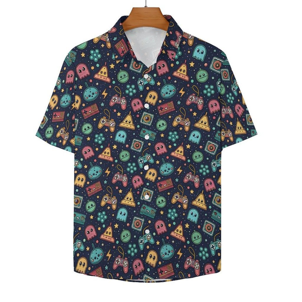 Video Game Women's Collared Pocketless Short Sleeve Shirt