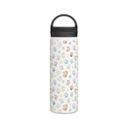 Paw Print Stainless Steel Water Bottle, Handle Lid Stainless Steel Water Bottle With Handle Lid animal Globally Fulfilled