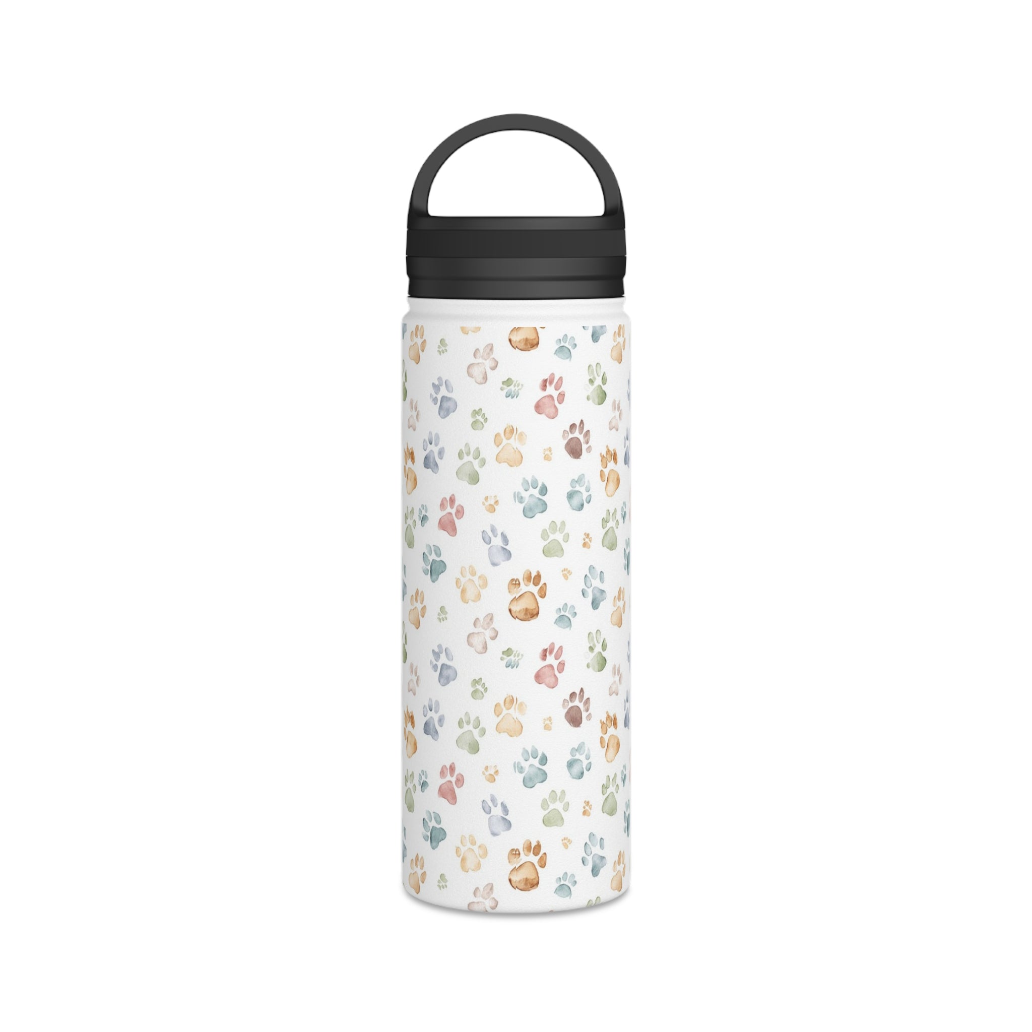 Paw Print - Stainless Steel Water Bottle, Handle Lid Stainless Steel Water Bottle With Handle Lid animal Globally Fulfilled