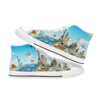 World Monuments - Kids High Top Canvas Shoes