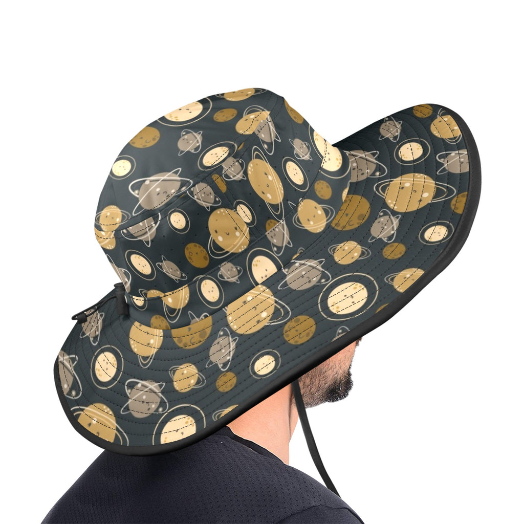 Planets Wide Brim Bucket Hat Wide Brim Bucket Hat Printed Offshore Space