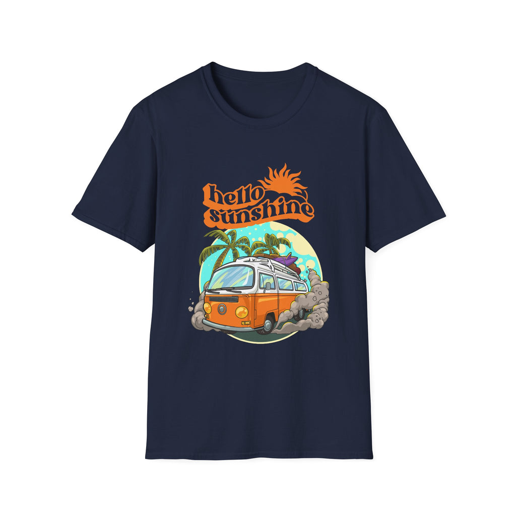 Hello Sunshine, Beach Van - Unisex Softstyle T-Shirt