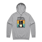 Shhh, My Coffee And I Are Having A Moment, Cat - Mens Hoodie Grey Marle Mens Hoodie animal Coffee Printed In Australia