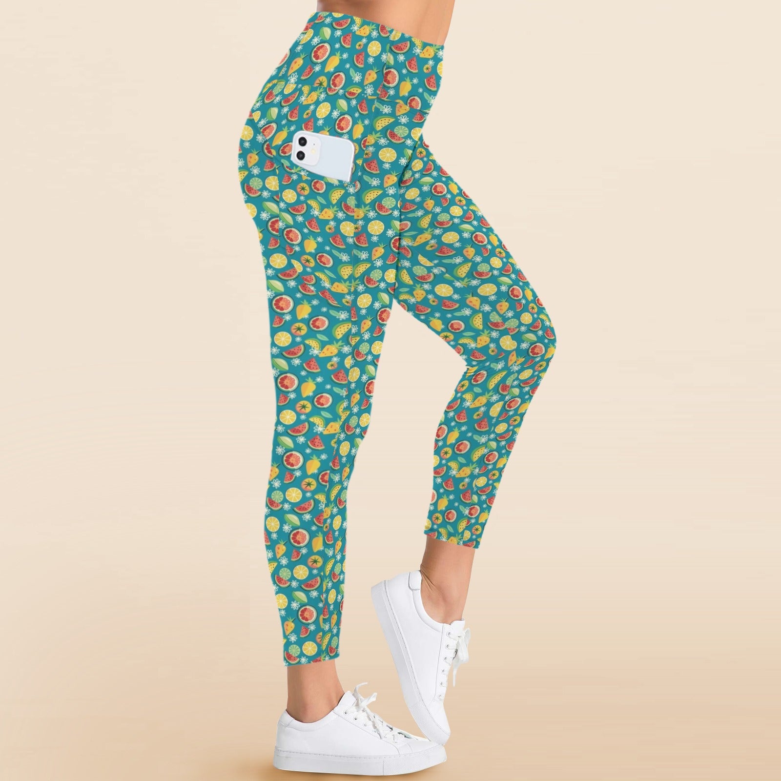 Summer Fruit Women's High Waist Pockets Yoga Leggings